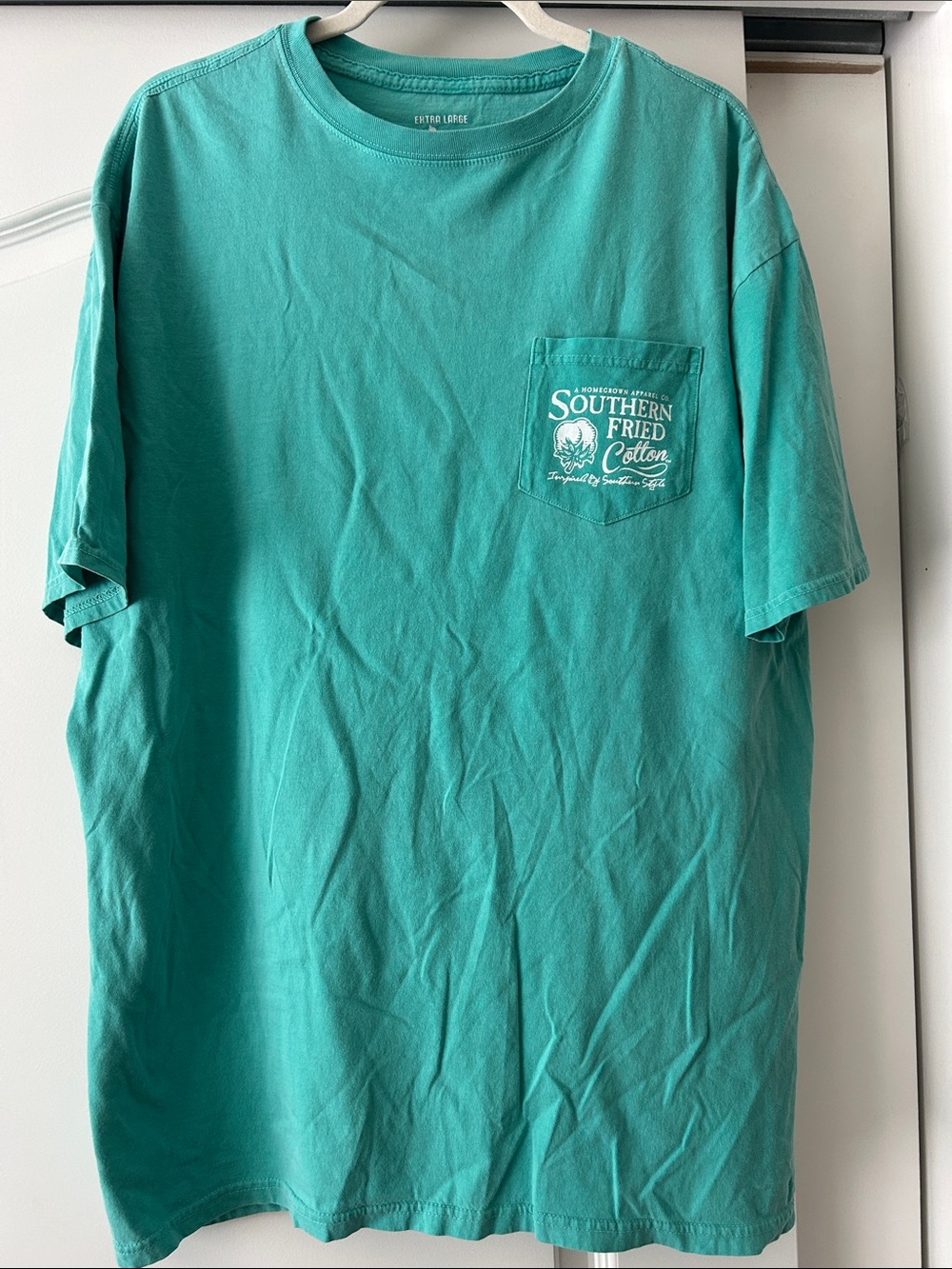 Southern Fried Cotton Men's Short-Sleeve Pocket Tee - Teal Green